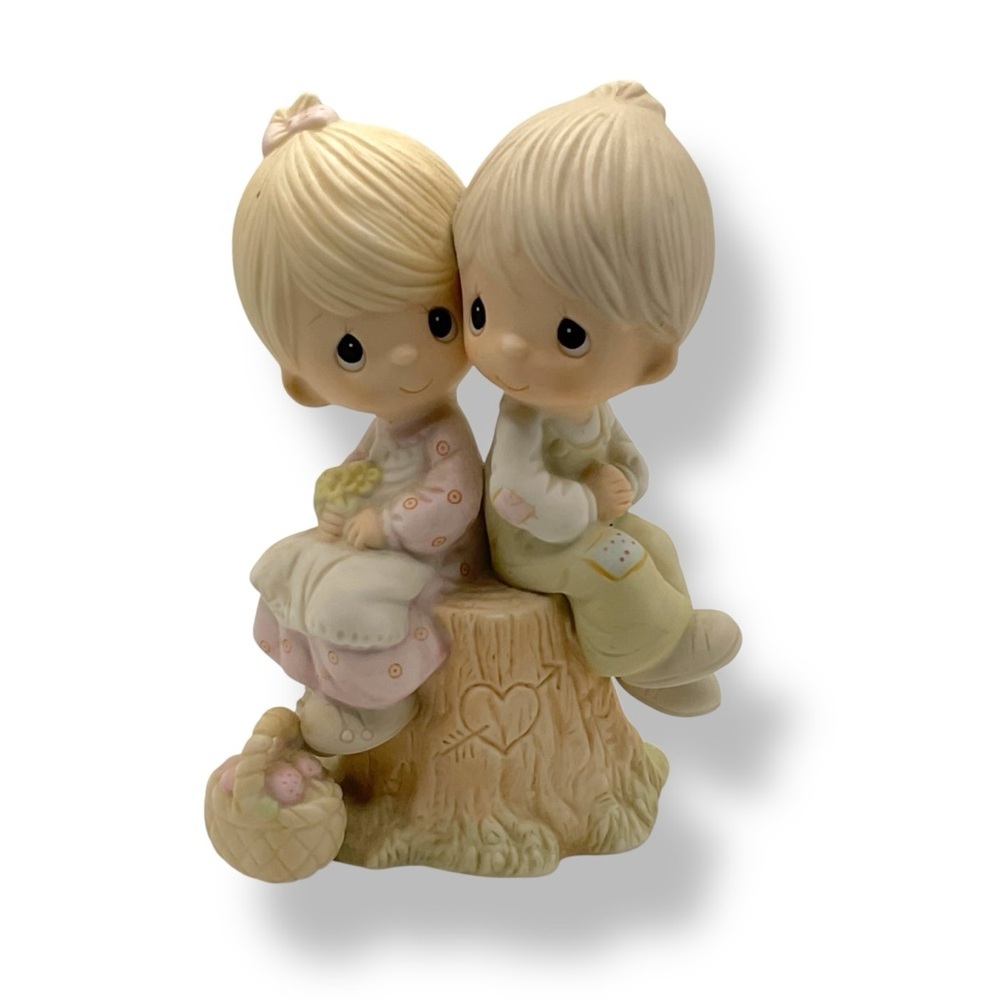 Precious Moments Figurine 1978 Love One Another Boy Girl Vintage Gift Ceramic